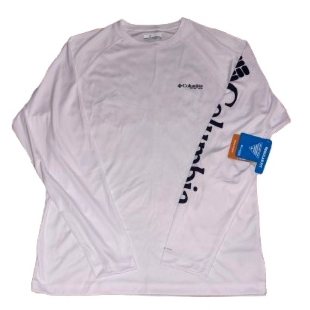 Columbia Deep Waves Men's Classic White Long Sleeve PFG Tee NWT size S
